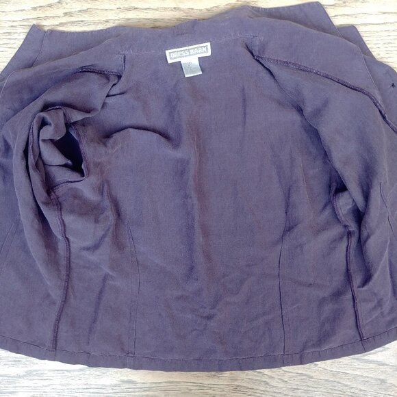 Vintage 75% silk 25% linen collar shell button down purple top blouse Medium - Picture 10 of 12